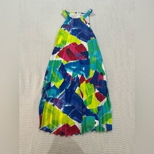 Ralph Lauren Pleated Multicolor Halter Dress